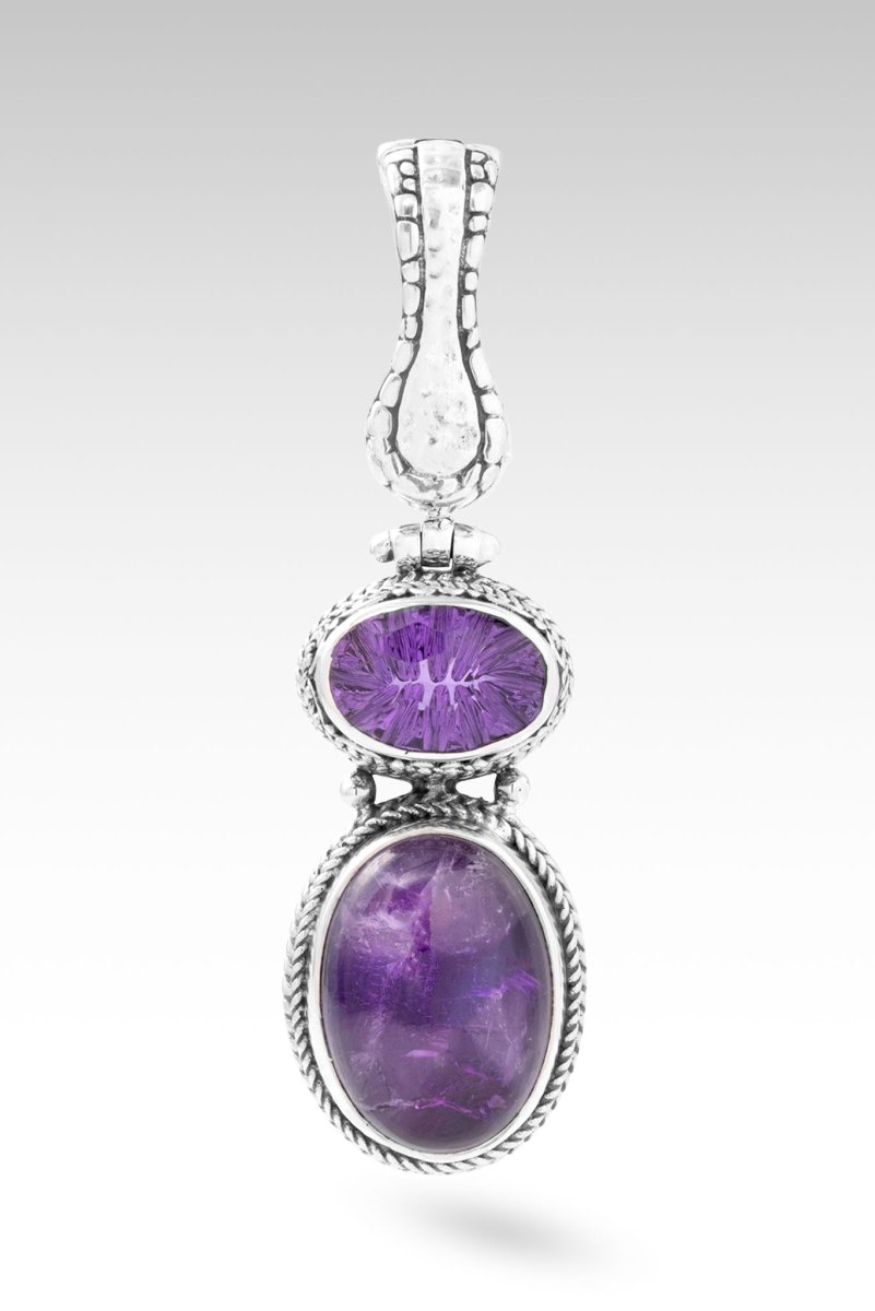Revive My Faith Pendant - Chevron Amethyst & Amethyst Gemstone Necklace for Women - Spiritual Jewelry Gift for Prayer & Meditation