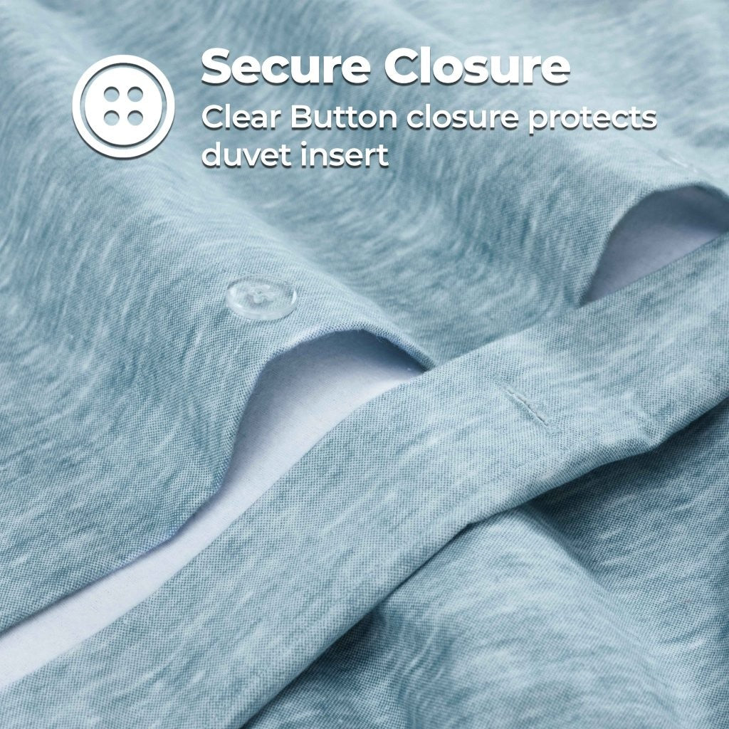 Soft Melange Flannel Cotton Two-Toned Brushed Duvet Cover Set - Cozy Bedding for Winter Nights & Guest Room Comfort
