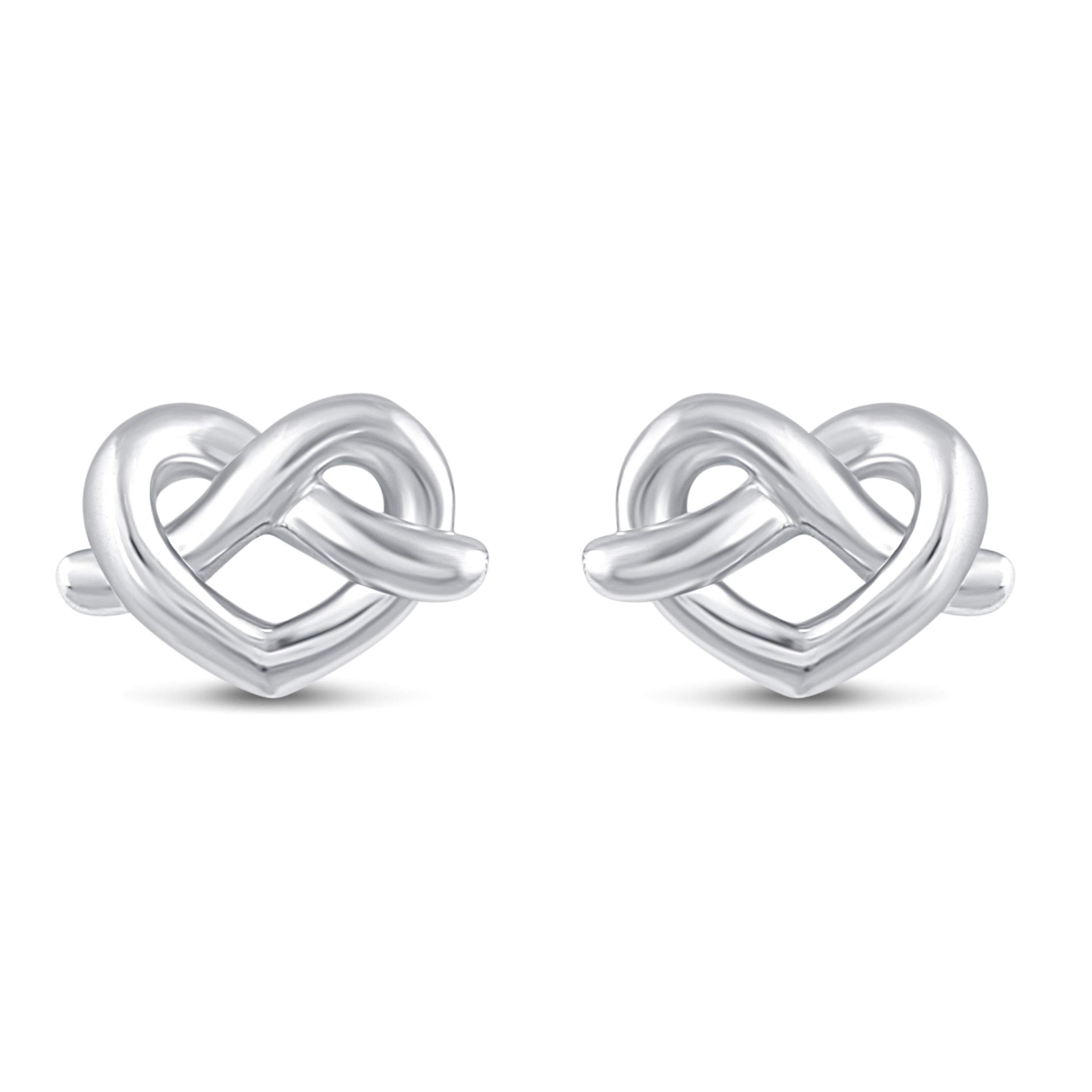 925 Sterling Silver Heart Knot Swirl Stud Earrings - Romantic Gift for Women, Perfect for Valentine's Day, Anniversary & Date Night Jewelry