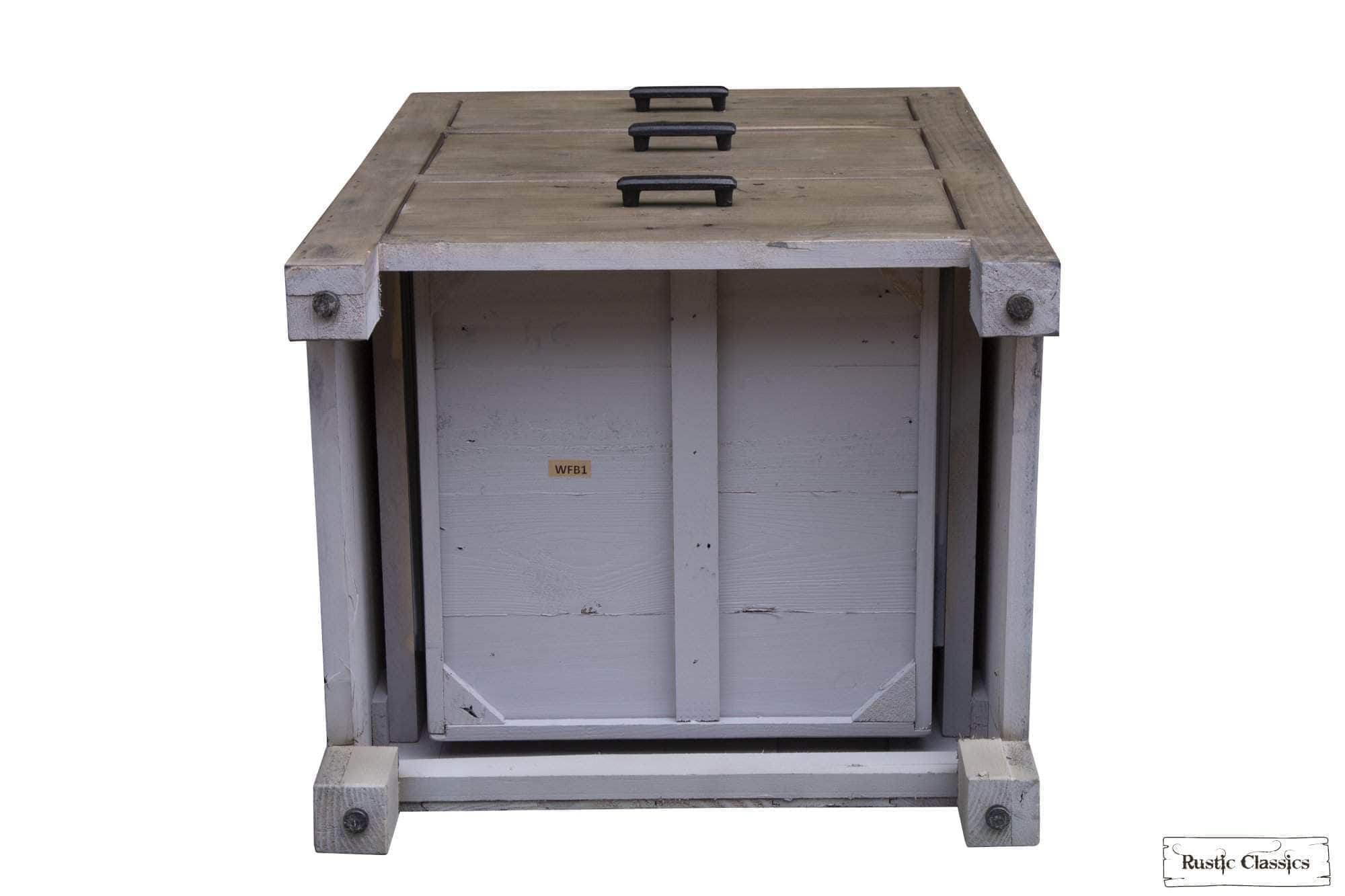 Whistler Grey Reclaimed Wood 3-Drawer Nightstand - Rustic Bedside Table for Bedroom, Living Room & Guest Room