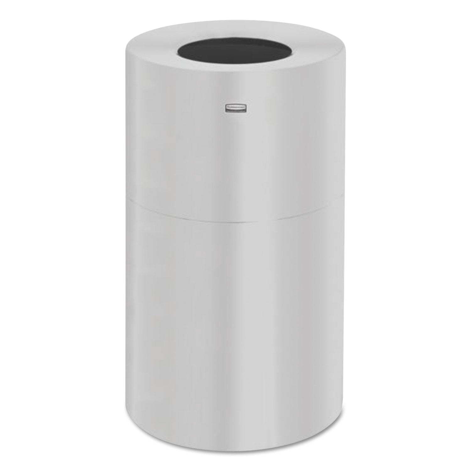 35 Gal 2-Piece Open Top Indoor Receptacle with Galvanized Liner - Round Trash Can for Kitchen, Bathroom & Office - Satin Aluminum Finish