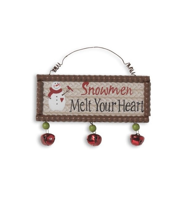 5.9 Inch Christmas Holiday Hanging Sign with Jingle Bells - Festive Home Decor for Door, Wall, and Holiday Party Decoration