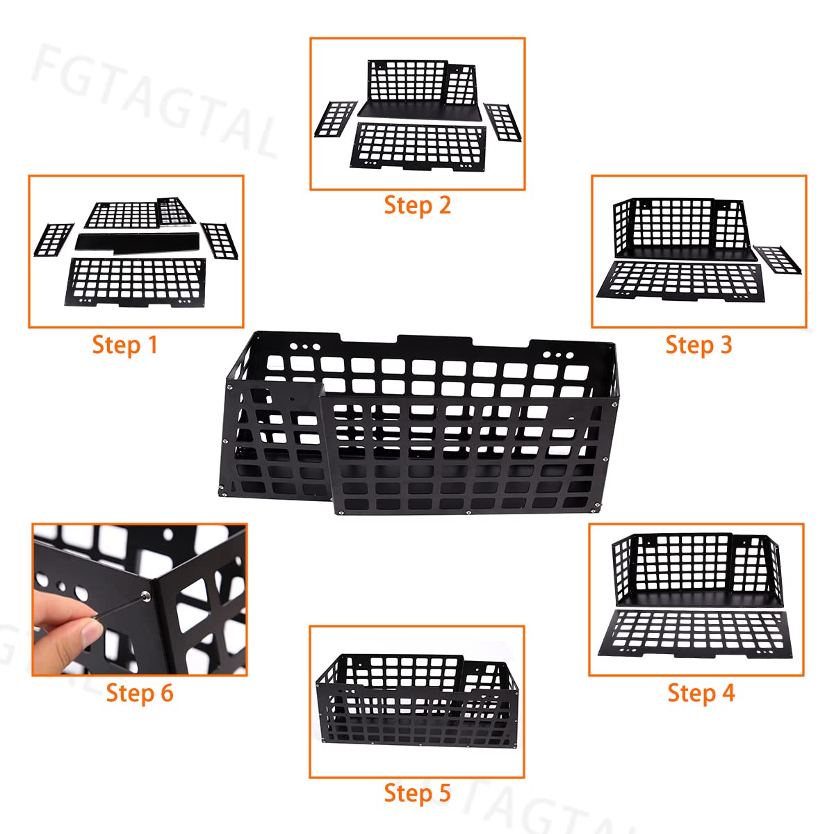 2007-2021 Toyota FJ Cruiser Rear Left Trunk Organizer - Aluminum Alloy Storage Holder for More Cargo Space - Black - Perfect for Camping Gear, Tools & Road Trip Essentials