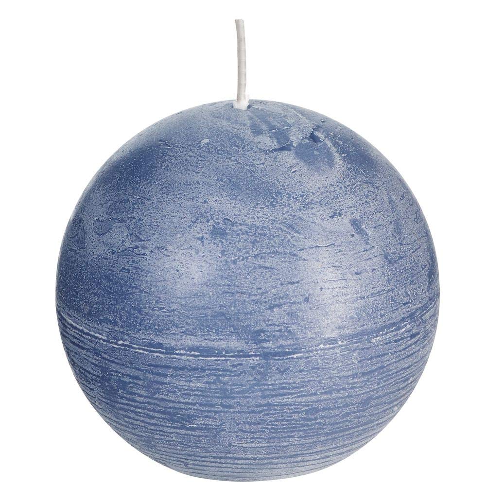 6 Pack Rustic Unscented Ball Candles - 100mm Diameter Paraffin Wax in Grey & Blue - Perfect for Wedding Centerpieces, Table Decor, and Romantic Ambiance
