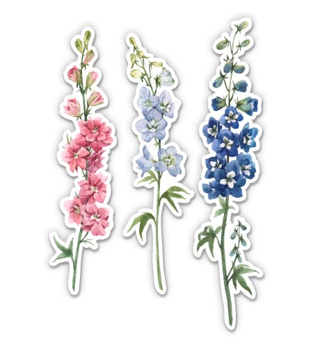 Delphinium Flower Vinyl Sticker (3 Inch) - Waterproof Decal for Car, Laptop, Water Bottle, Phone - Perfect for DIY Decor, Scrapbooking & Gift Personalization