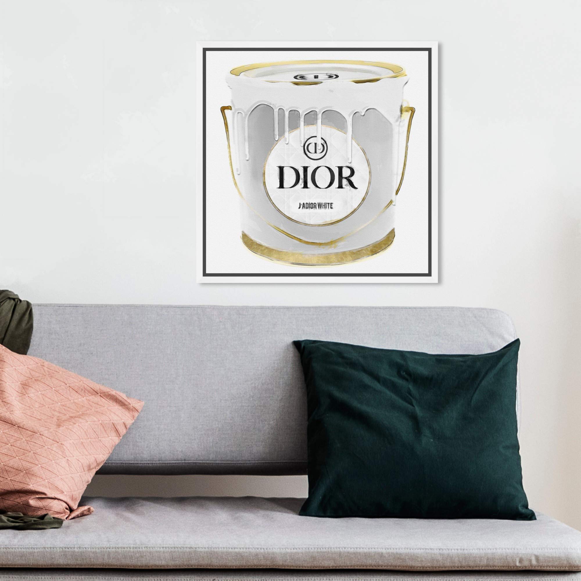Oliver Gal Artist Co. Fashion & Glam Framed Wall Art Canvas Print - 12x12 Inches, White & Gold - Perfect for Living Room, Bedroom & Office Décor