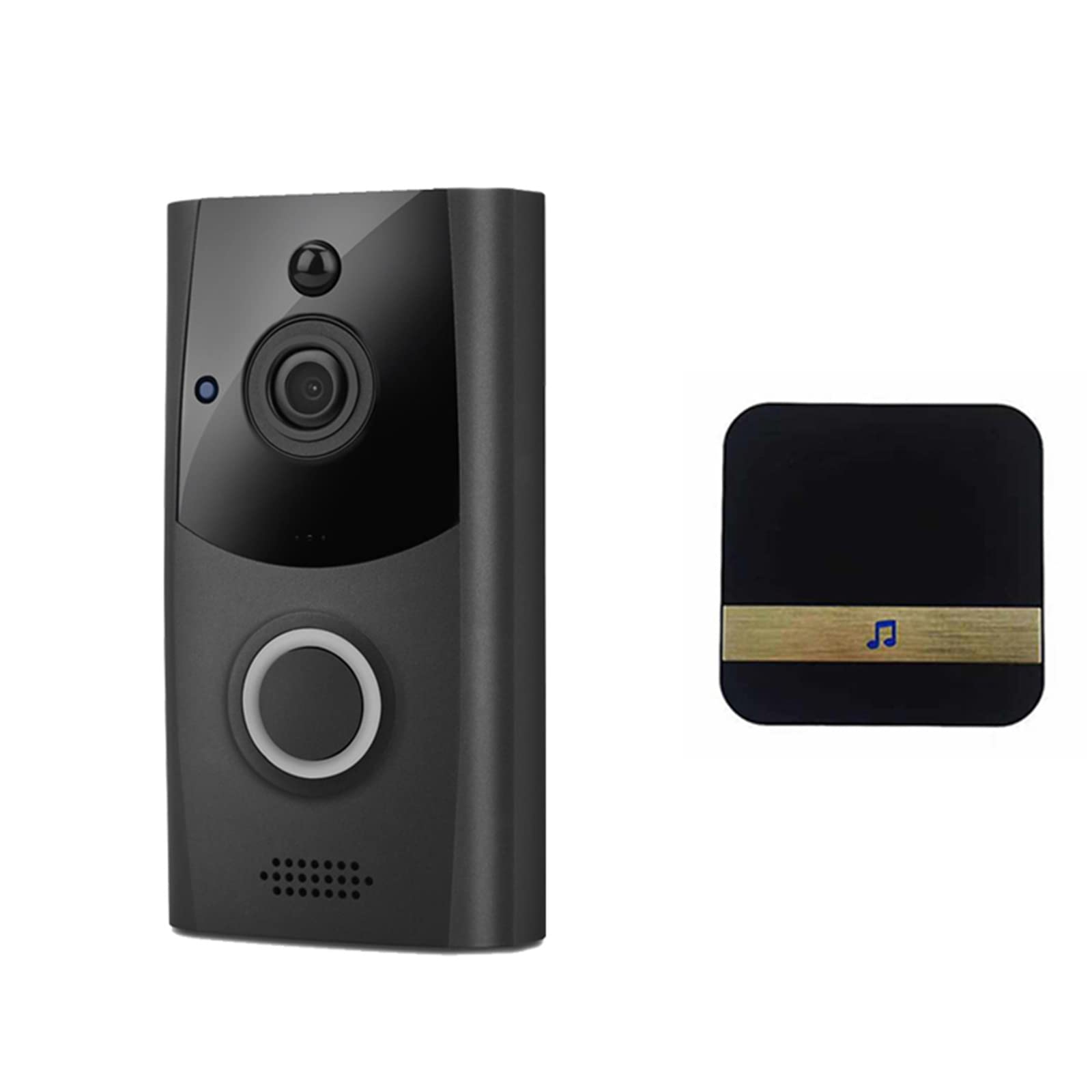 Smart WiFi Video Doorbell Camera with Chime - Wireless HD Security Camera, 2-Way Audio, Night Vision & Wide Angle View - Perfect for Home Monitoring, Package Alerts and Front Door Security