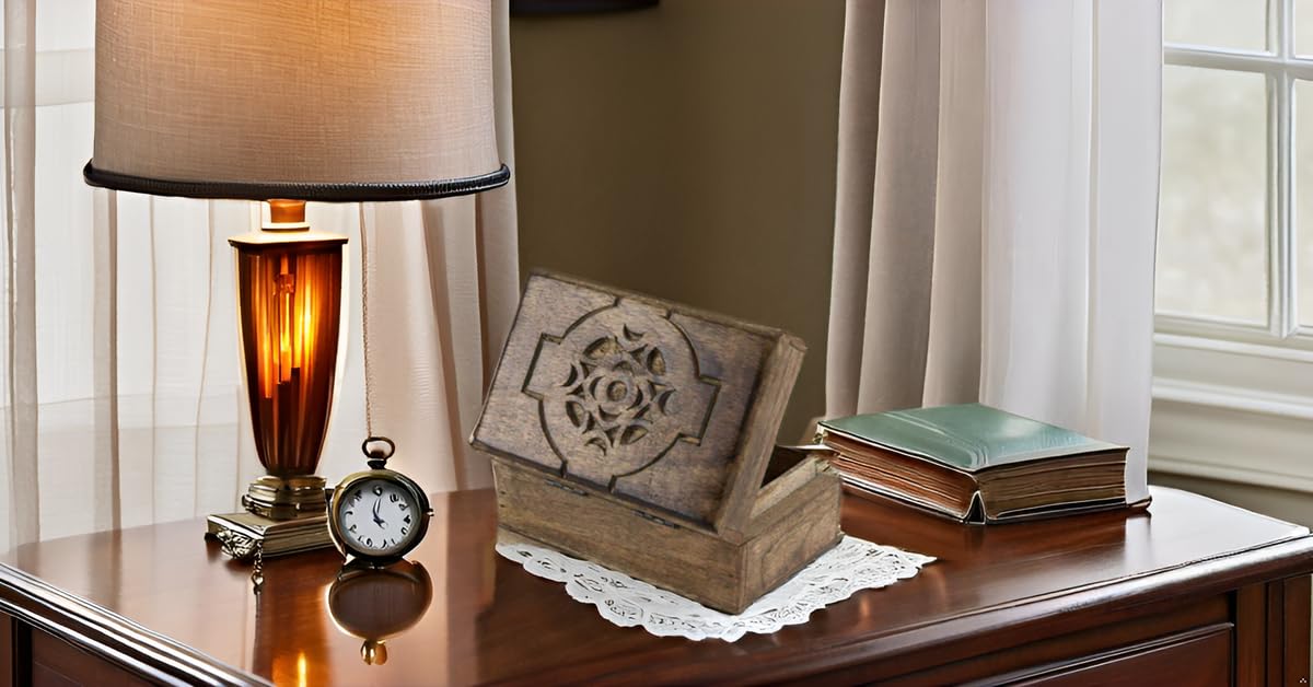 Handmade Wooden Jewelry Box - 6 x 4 Inch Decorative Keepsake Box with Lock, Perfect for Jewelry Organizer, Watch Storage & Gift Giving - Ideal for Birthday, Anniversary, Wedding & Home Decor
