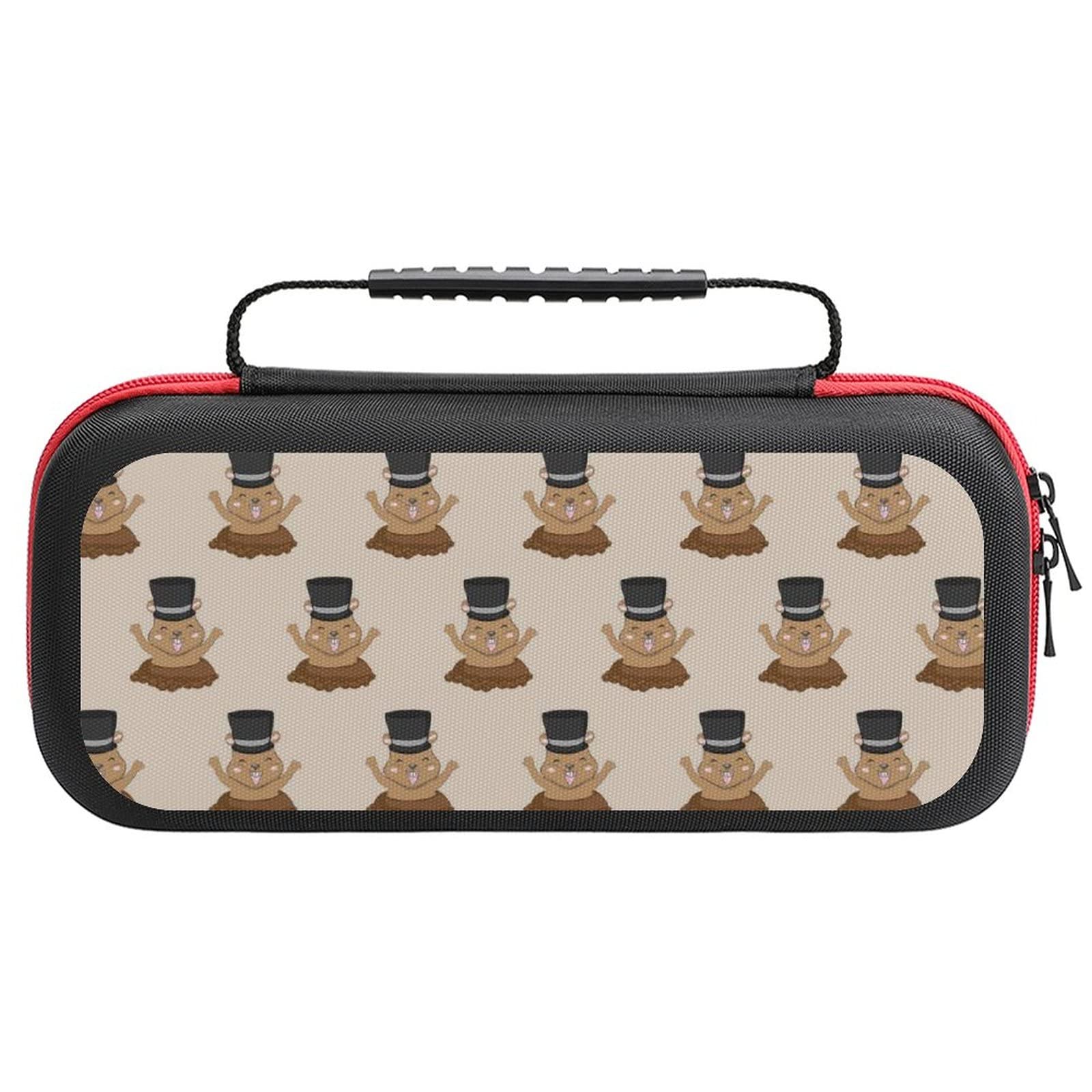 FunnyStar Happy Groundhog Day Protective Carrying Case for Nintendo Switch - Durable Storage Handbag for Travel & Gaming On The Go