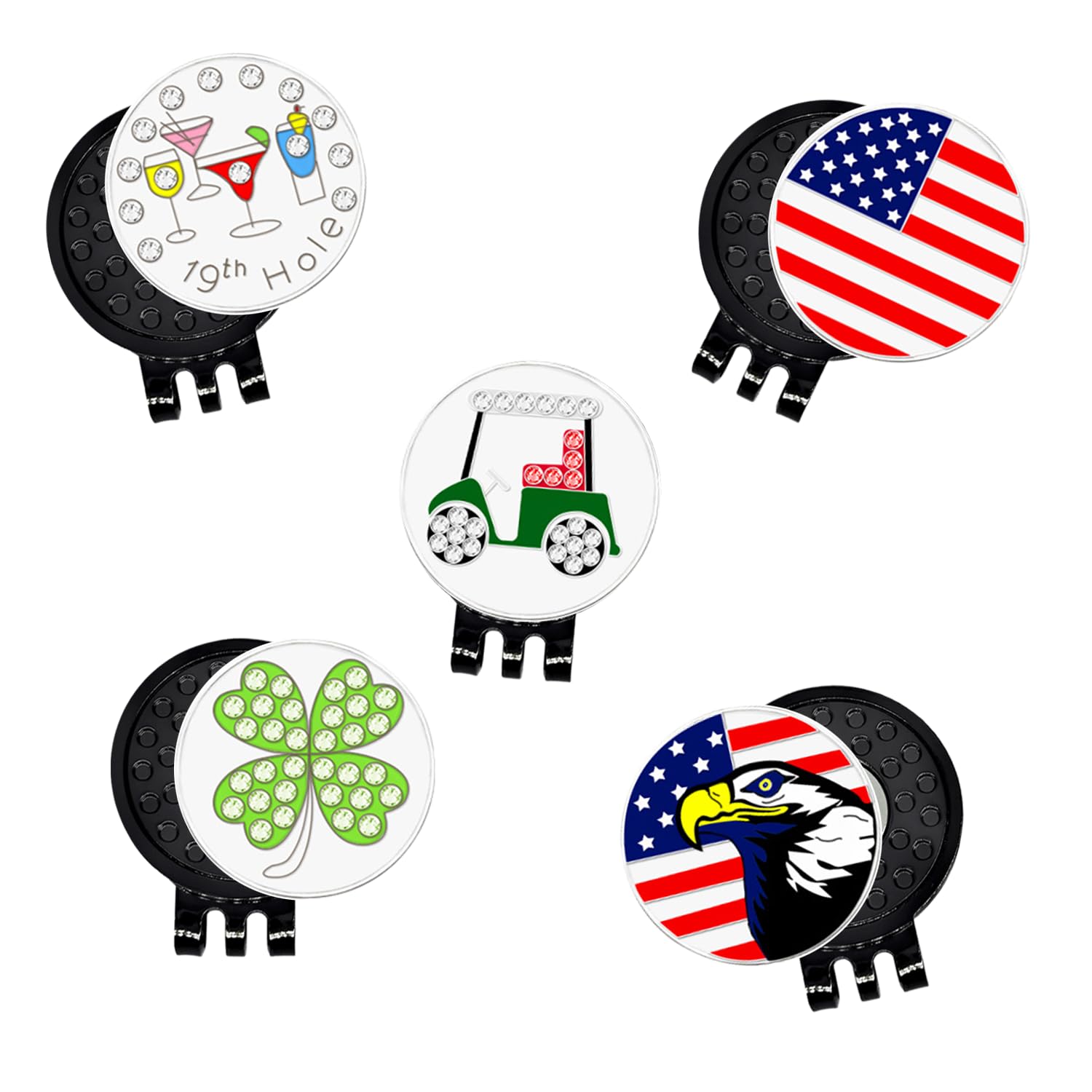 12PCS Magnetic Golf Hat Clips - Nickel-Plated Alloy Ball Marker Holders for Golf Caps & Gloves | Professional Golf Training Accessories | Perfect for Golf Tournaments & Driving Range Practice