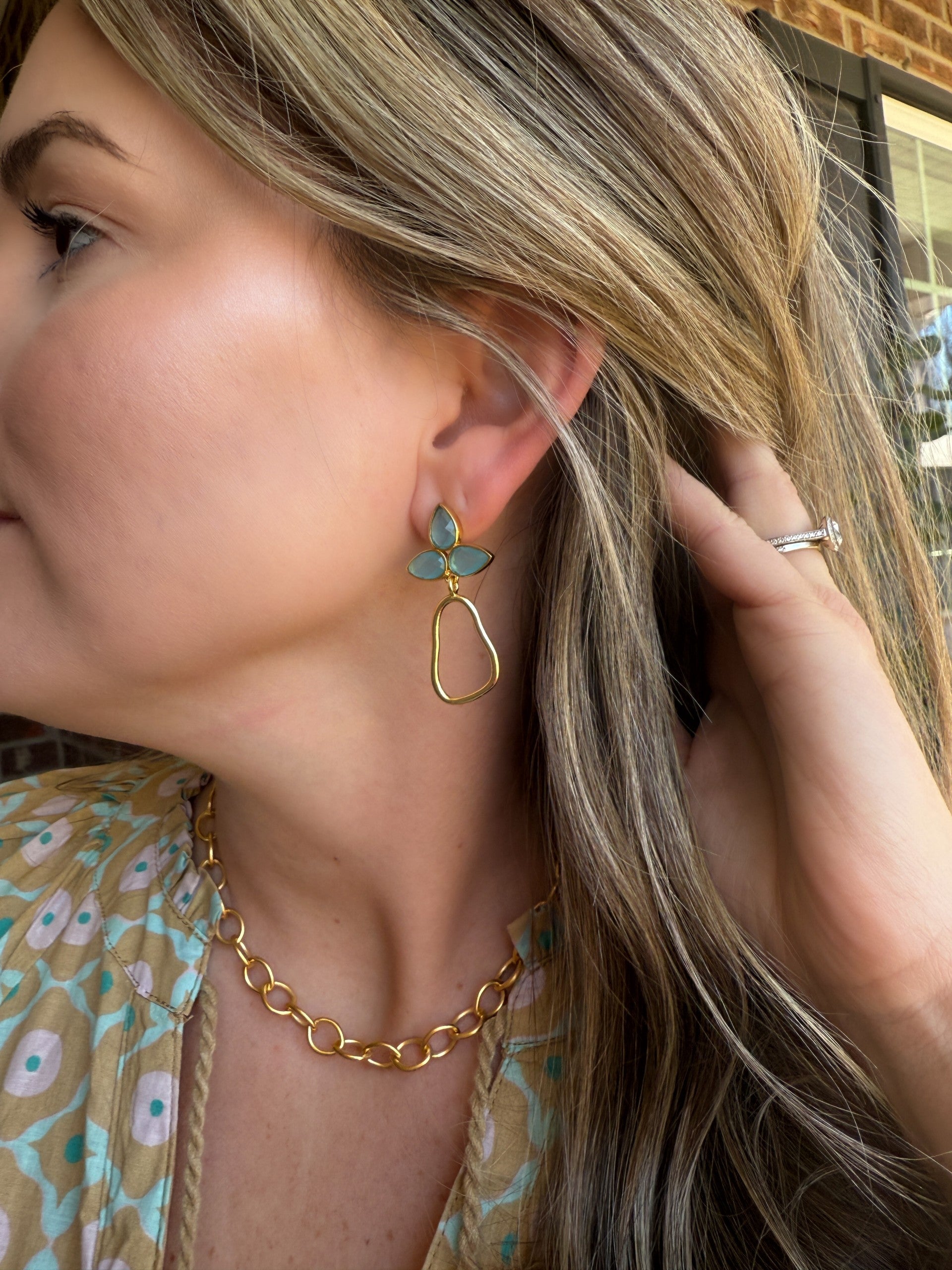 Elegant Fleur Earrings for Women - Floral Dangle Earrings with Crystal Accents | Perfect for Weddings, Parties & Everyday Wear