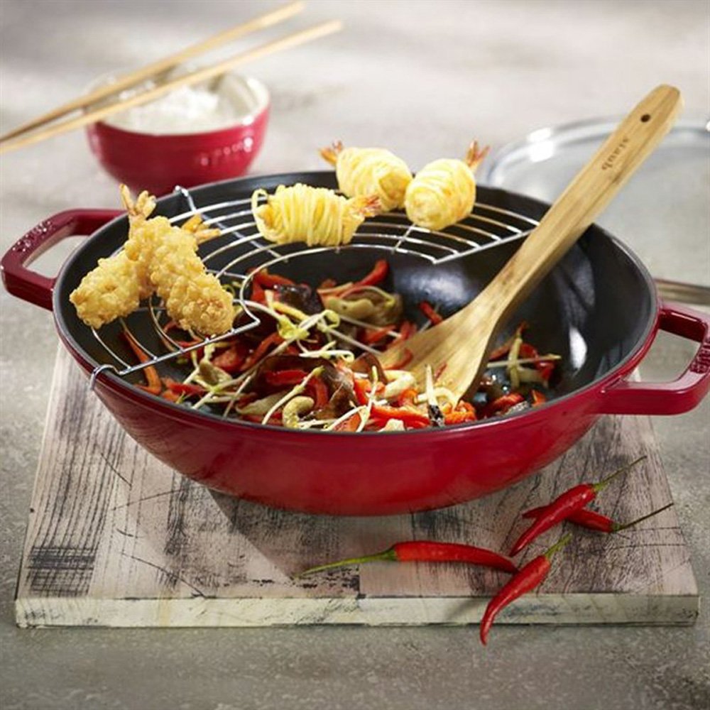 Staub 40511-345-0 Medium Cast Iron Wok Pan 13.4