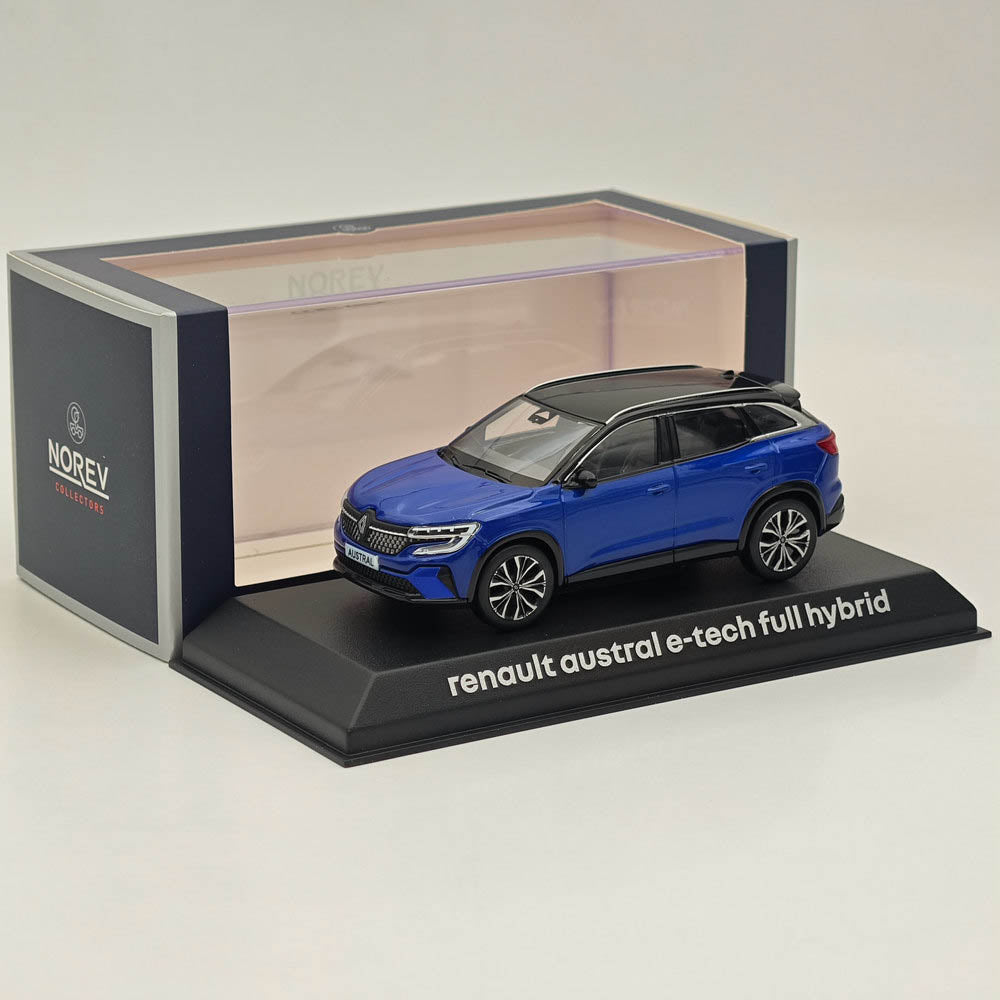 1/43 Scale Norev Renault Austral E-Tech Full Hybrid Diecast Model Car - Iron Blue & Black - 2023 Collectible for Display, Gifts, and Car Enthusiasts