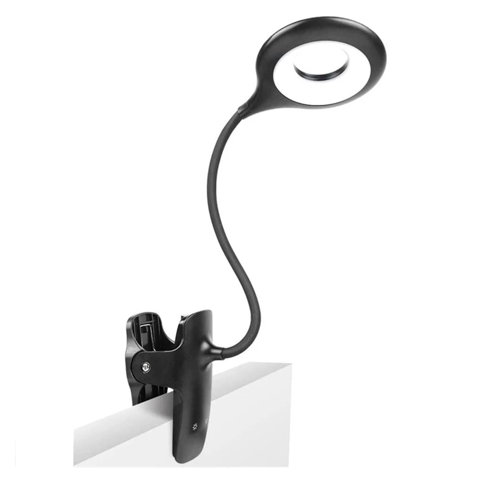 Rechargeable LED Reading Light with Eye Protection - Portable USB Desk Lamp, Touch Control & Clip for Books, Study, Office, and Night Reading (Black) - Perfect for Students, Professionals & Bedtime Use