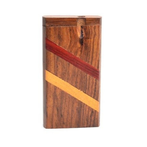 Premium Wooden One Hitter Dugout Pipe with Storage - Portable & Discreet Smoking Accessory for Travel, Hiking, and Outdoor Activities