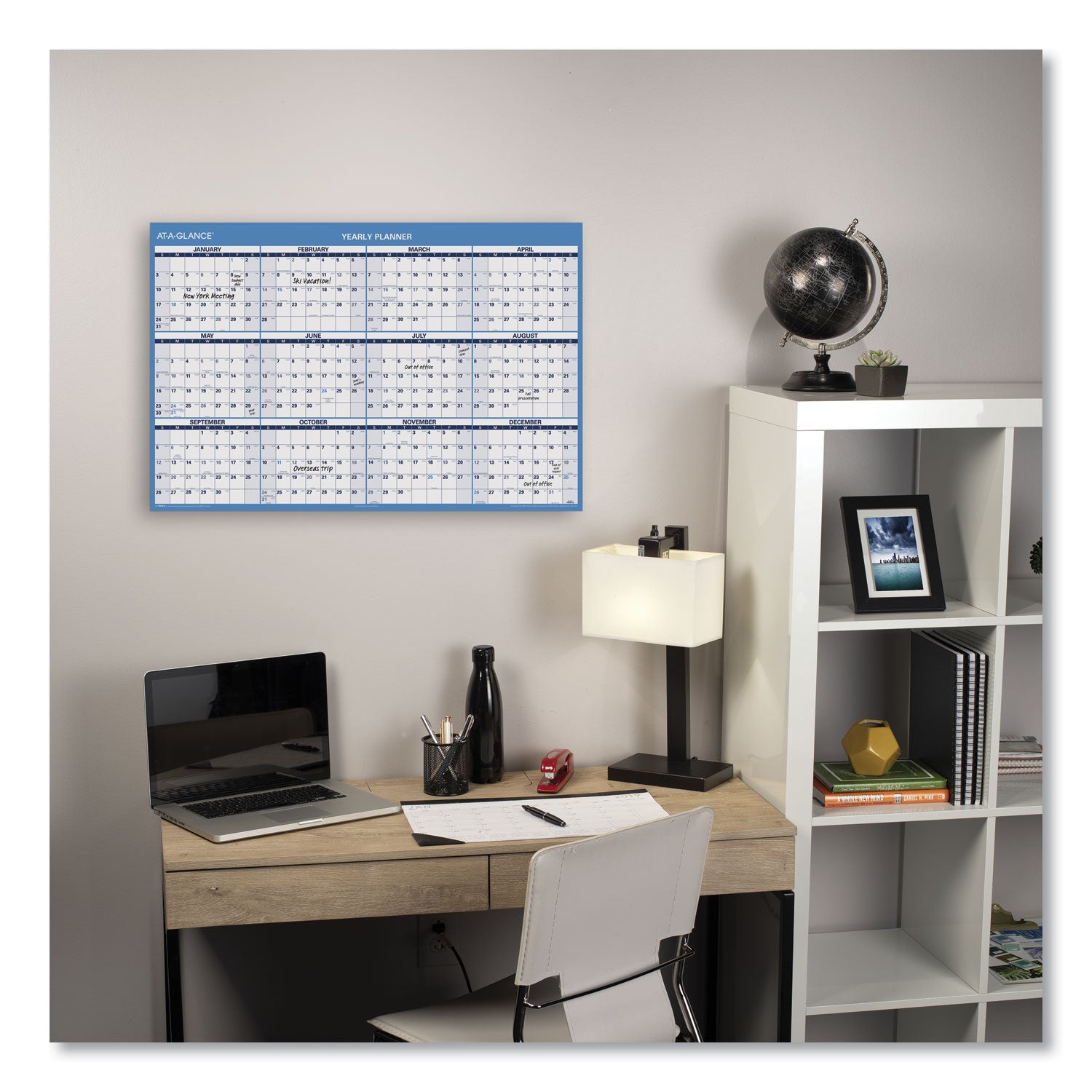 AT A GLANCE® 2025 Reversible Erasable Wall Calendar Planner - 12 Months (Jan-Dec), 48