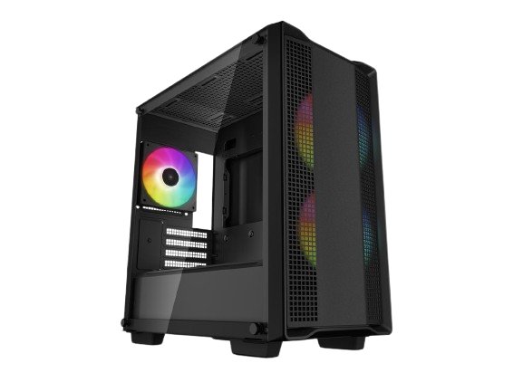 DeepCool CC360 ARGB Micro ATX Gaming PC Case - Compact Tower with Tempered Glass & RGB Lighting for Home Office & Gaming Setup