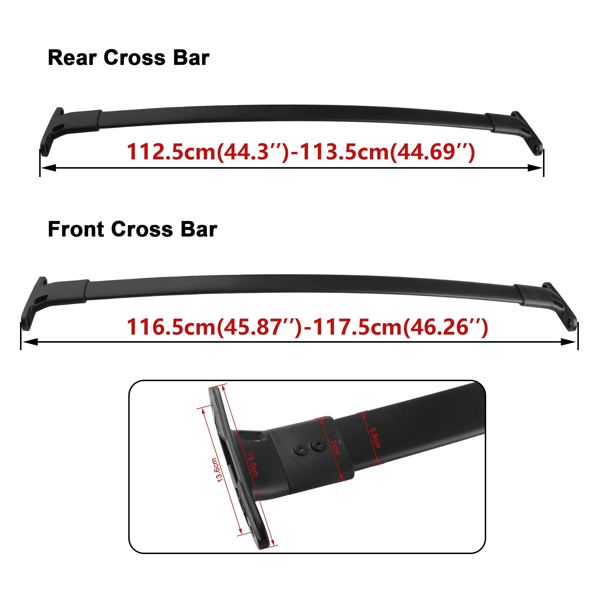 Richeer Roof Rack Cross Bars for 2016-2019 Ford Explorer with Side Rails | Heavy Duty Cargo Carrier for Kayak, Canoe, Bicycle, Luggage & Roof Bag | Perfect for Camping, Road Trips & Outdoor Adventures