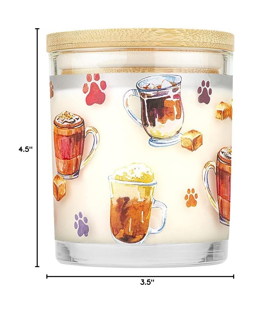 One Fur All Pet House Candle 2 Pack - Plant-Based Soy Wax, Clean Burning Scented Candles for Home & Car - Long Lasting Pet Odor Eliminator in Caramel Latte Fragrance - Perfect for Living Rooms, Bedrooms & Pet Areas