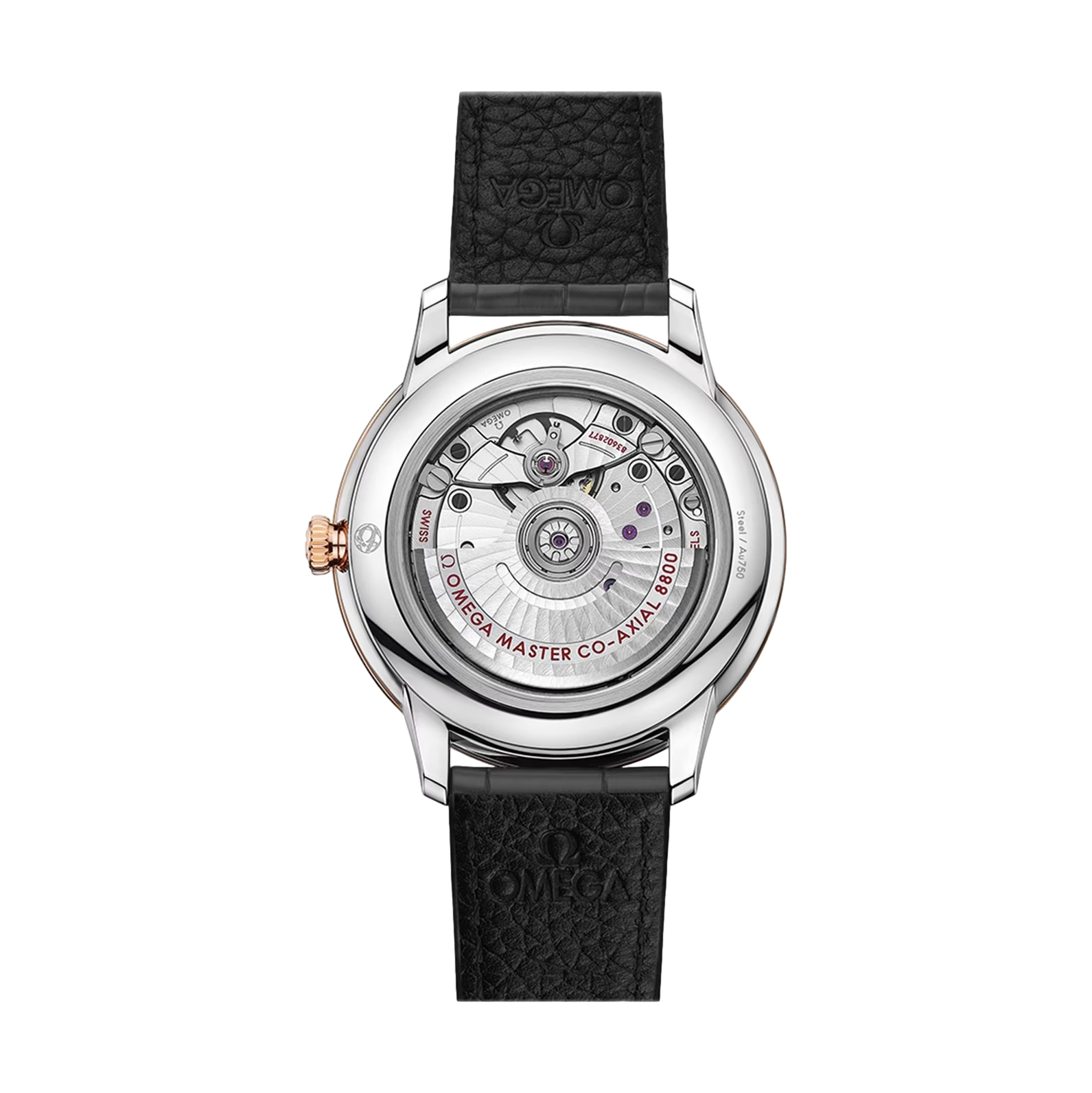 Omega De Ville Prestige Co-Axial Master Chronometer 40mm Men's Watch - Stainless Steel & Sedna Gold Case, Grey Dial, Leather Strap - Luxury Dress Watch for Business & Formal Occasions