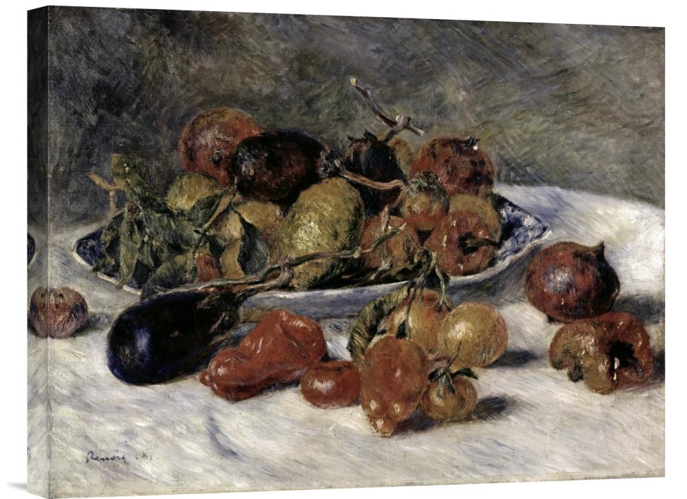Pierre Auguste Renoir Mediterranean Fruits Canvas Wall Art Print - Gallery Wrapped Giclee Reproduction - Perfect for Living Room, Bedroom & Office Decor