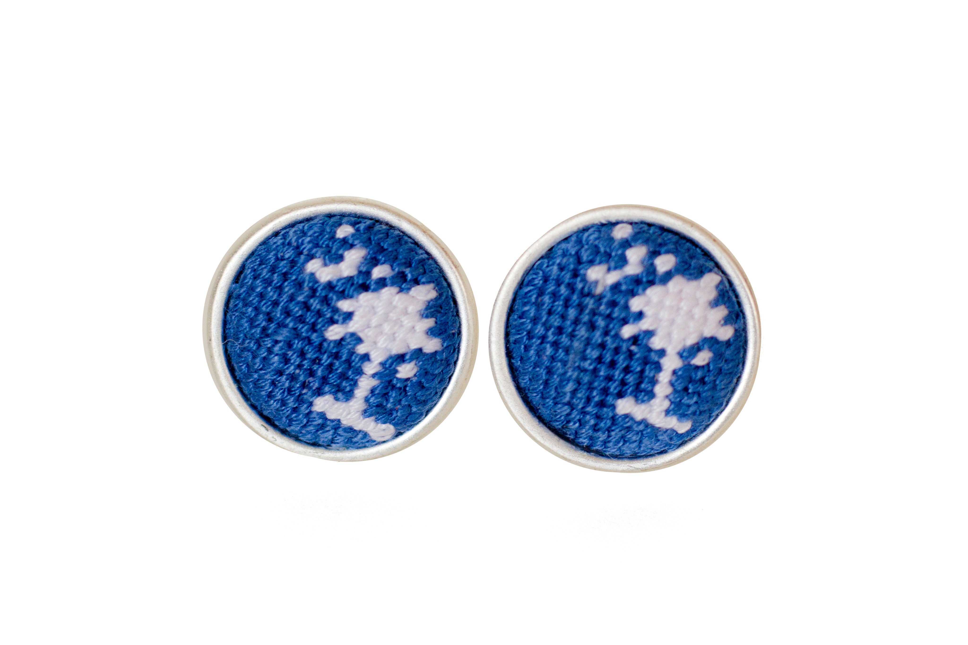 South Carolina Crescent & Palm Needlepoint Cufflinks for Men - Elegant Southern Style Accessories for Weddings, Business, and Formal Events
