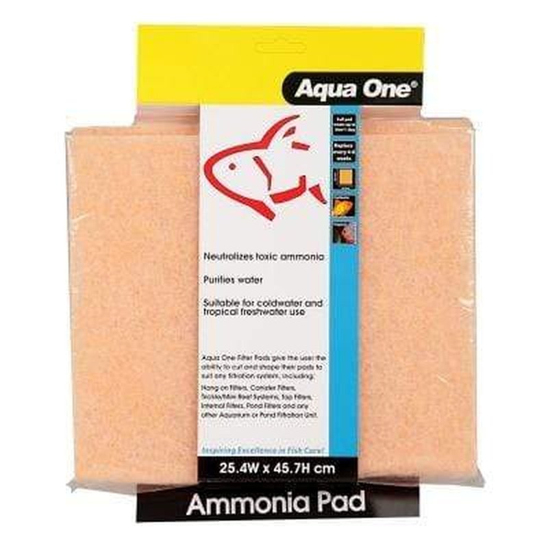 Aqua One Ammonia Pad 25.4 x 45.7cm - Premium Aquarium Filter Media for Ammonia Removal - Ideal for Freshwater and Saltwater Fish Tanks