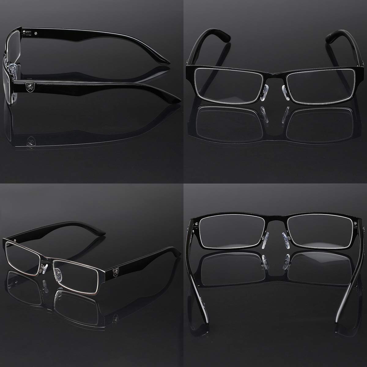 Stylish Rectangular Horn Rimmed Clear Lens Eyeglasses for Men - Trendy Fashion Frames for Work, Reading & Everyday Wear