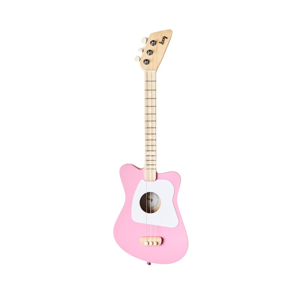 Loog Mini Acoustic 3-String Kids Guitar for Beginners Ages 3+ with Learning App & Lessons - Perfect for Toddler Music Education, Birthday Gifts & Early Childhood Development