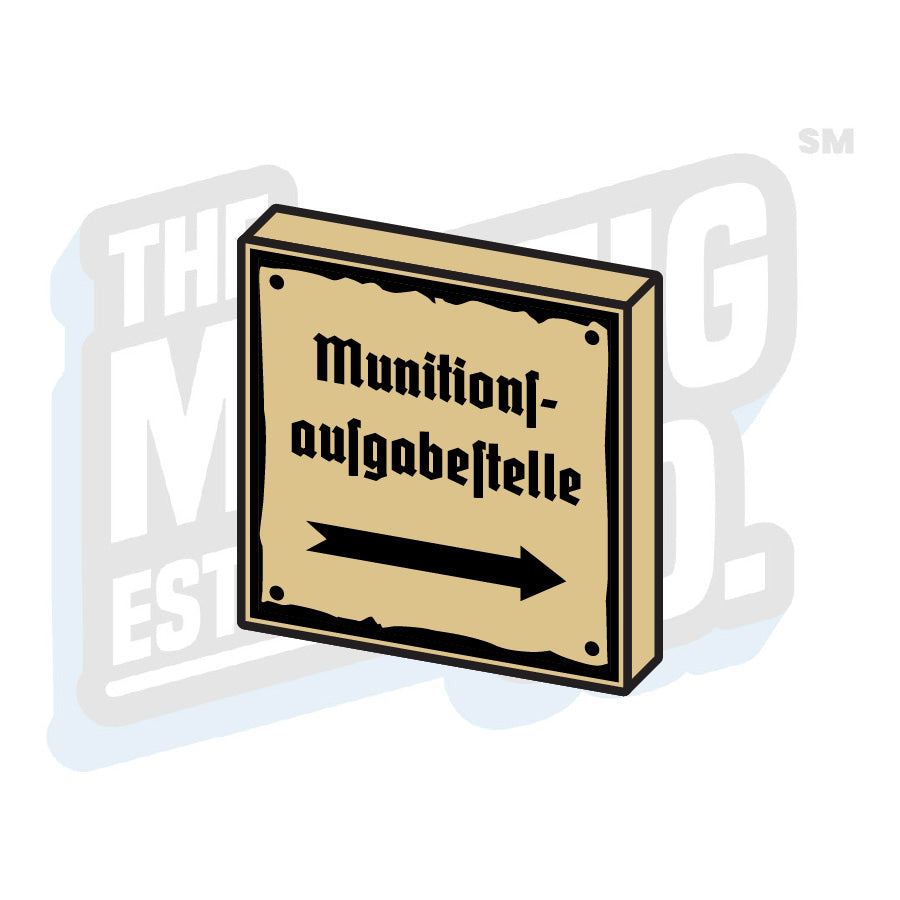 Authentic German Munitions Tile (2x2) - Vintage Military Decor for Home & Office - Perfect for Man Cave, Bar, or History Enthusiast Display