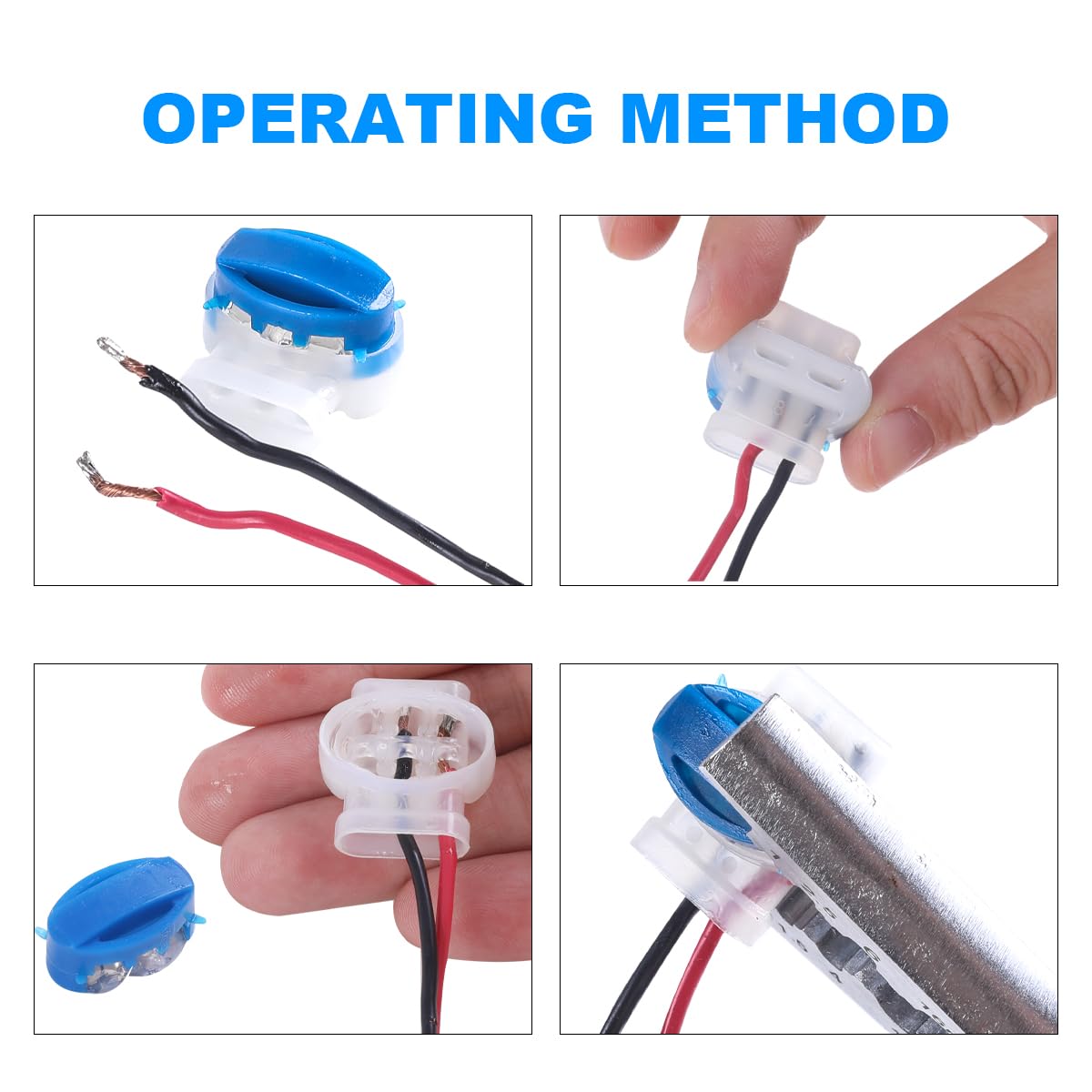50 Pcs 314-BOX Self-Stripping Wire Connectors - 3 Wire Pigtail Connectors for Robotic Lawn Mowers, Irrigation Systems & Electrical Applications - Secure & Easy-to-Use Electrical Terminals for DIY Projects & Home Wiring