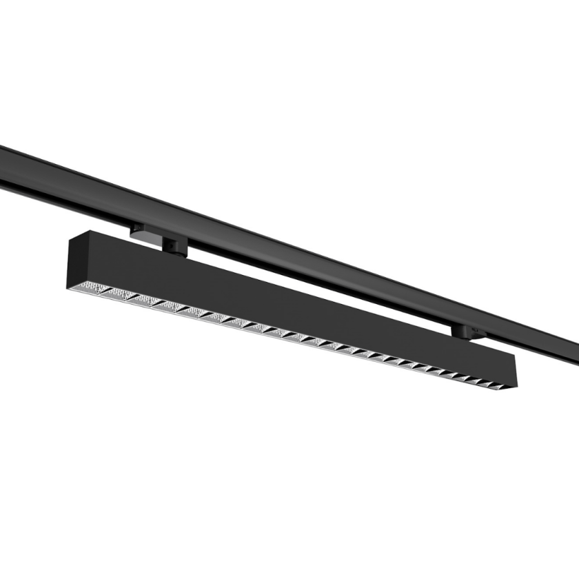 17W 498mm Linear LED Track Light with 3-Circuit System & Louvre Lens - 4000K Cool White - Perfect for Retail Stores, Galleries, and Modern Office Lighting