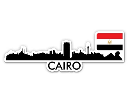 Squiddy Cairo Egypt Skyline Vinyl Sticker - 6
