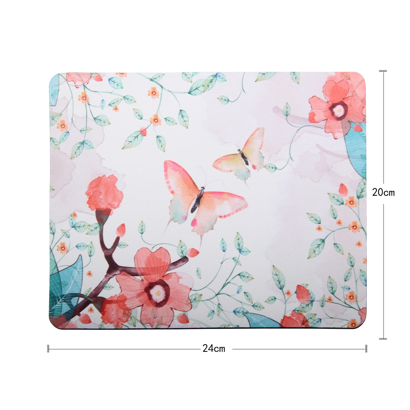 Premium Non-Slip Gaming Mouse Pad with Rubber Base - Butterfly & Floral Design (9.5