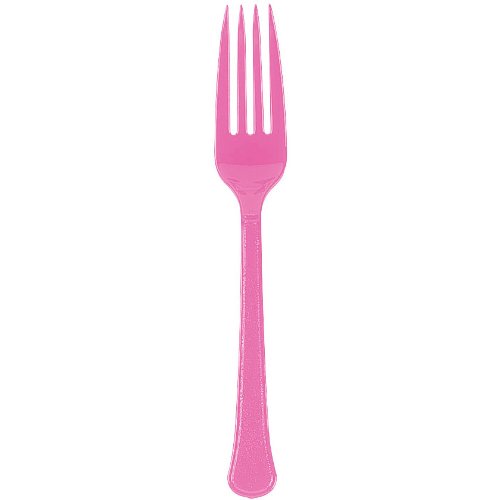 Premium Heavy-Duty Stainless Steel Forks - Bright Pink Color - Ideal for Restaurants, Catering, Parties & Outdoor Dining