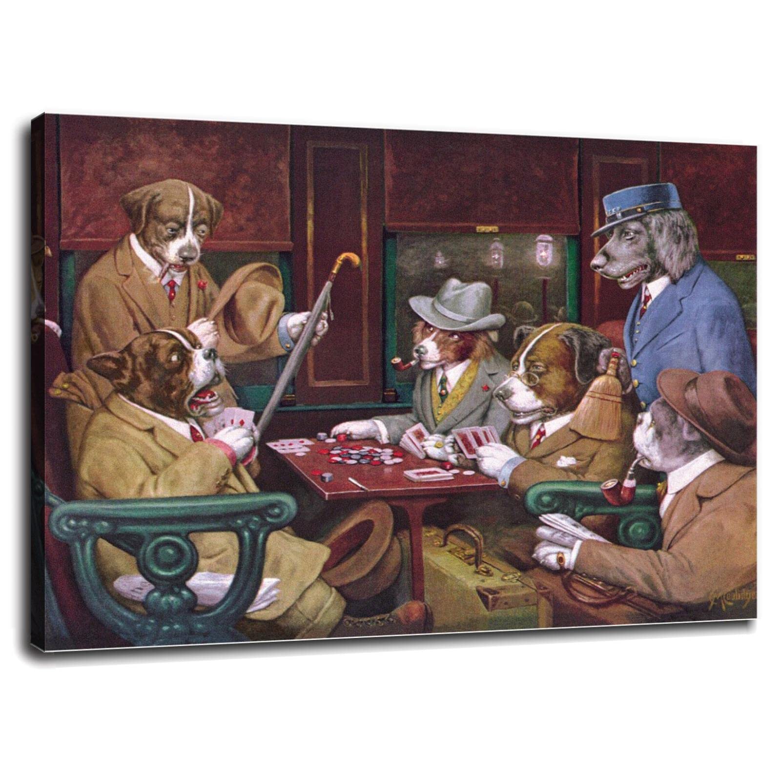 Dogs Playing Poker Oil Painting Canvas Wall Art - 32