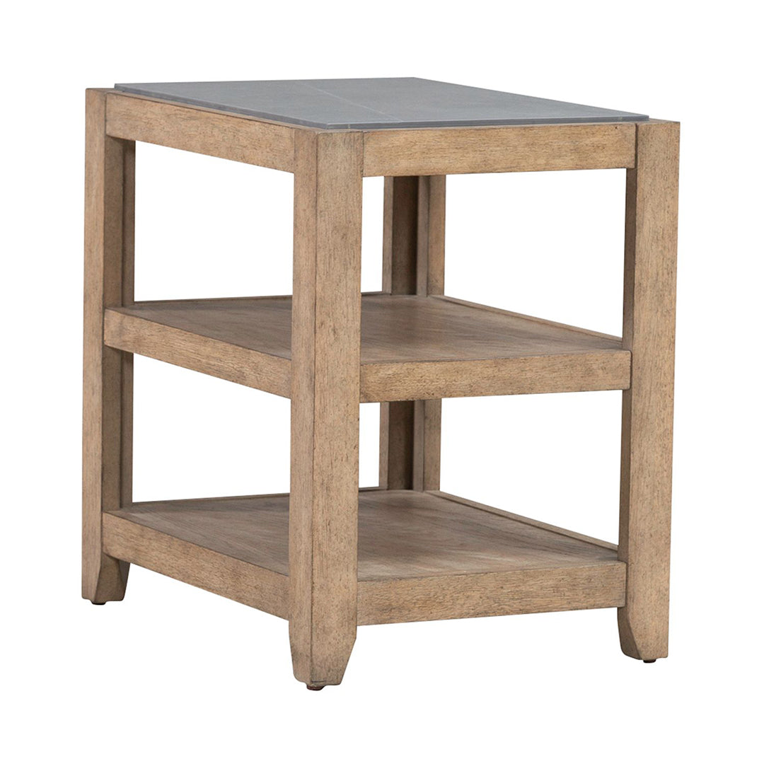 Millstone Side Table - Modern End Table with Storage Shelf for Living Room, Bedroom, or Office - Perfect for Coffee, Books, and Decor