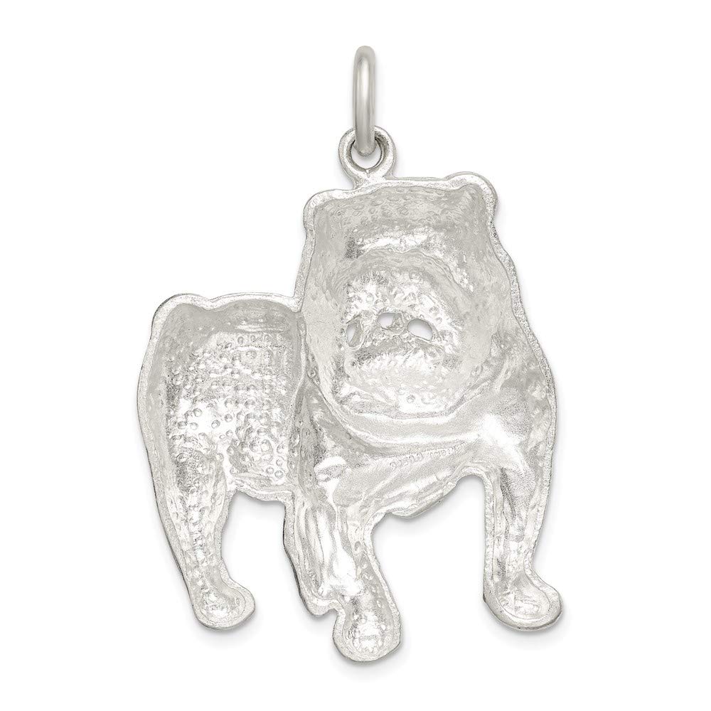 925 Sterling Silver Men's Bulldog Charm Pendant Necklace - 42mm x 35mm for Gifts, Fashion & Everyday Wear