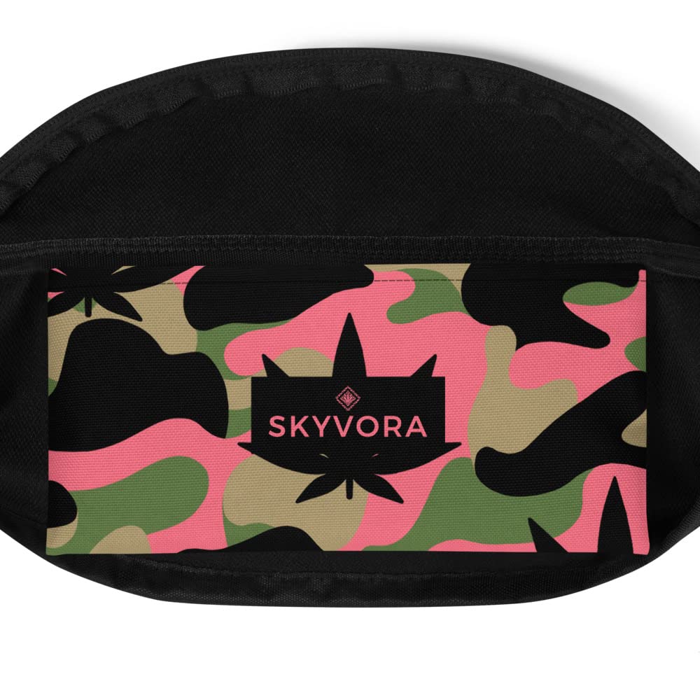 Camouflage Fanny Pack for Women - Pink & Green Crossbody Waist Bag for Hiking, Travel & Outdoor Adventures