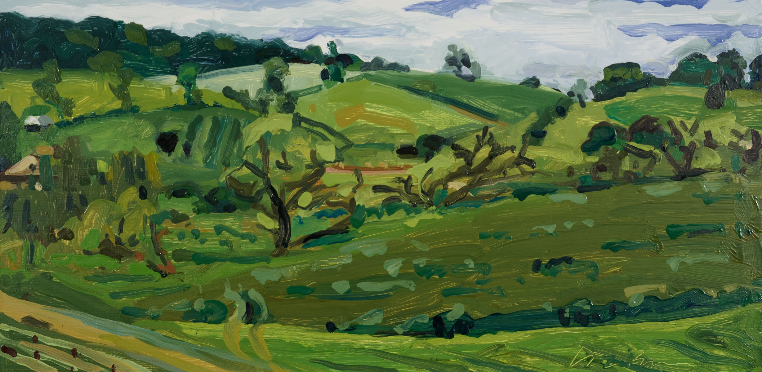 Liz Price: View from the Hill (Joy's Farm) - Inspirational Landscape Painting for Home & Office Decor | Perfect Gift for Art Lovers