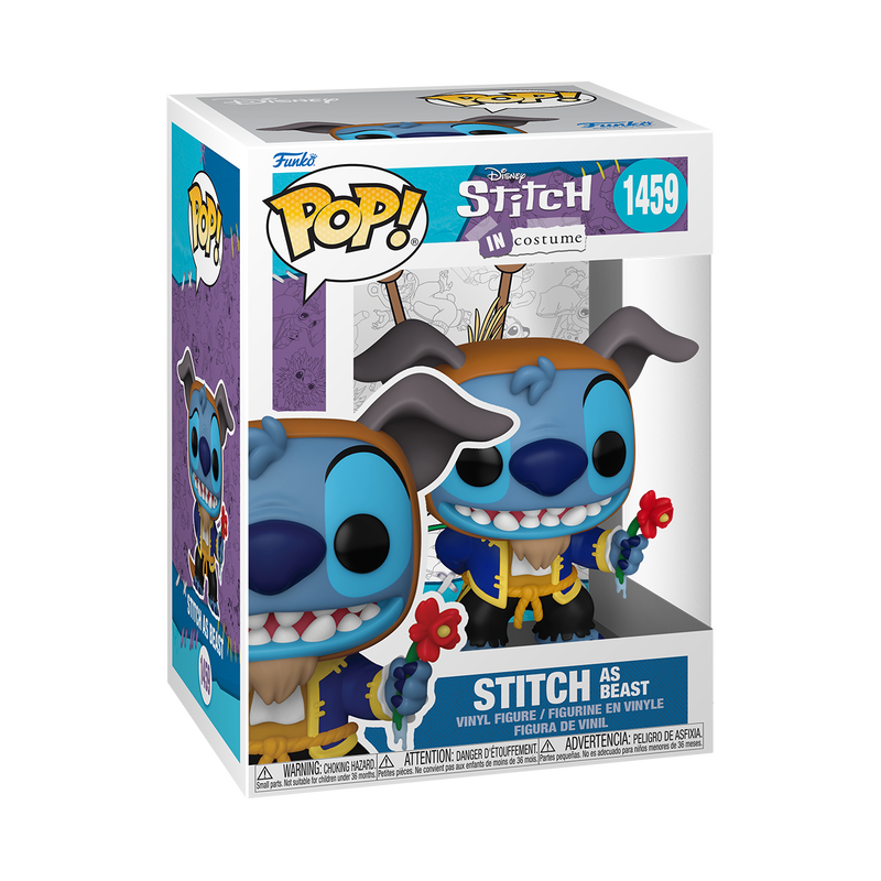 Stitch as Beast Funko Pop! Vinyl Figure #1459 with Protector Case - Perfect for Disney Collectors, Gifts, and Home Decor
