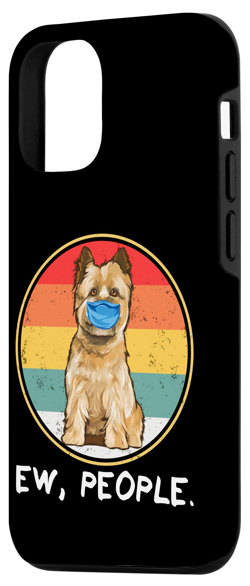 Vintage iPhone 12/12 Pro Case with Cute Cairn Terrier Dog Wearing Face Mask - Trendy Protective Cover for Everyday Use, Travel & Work