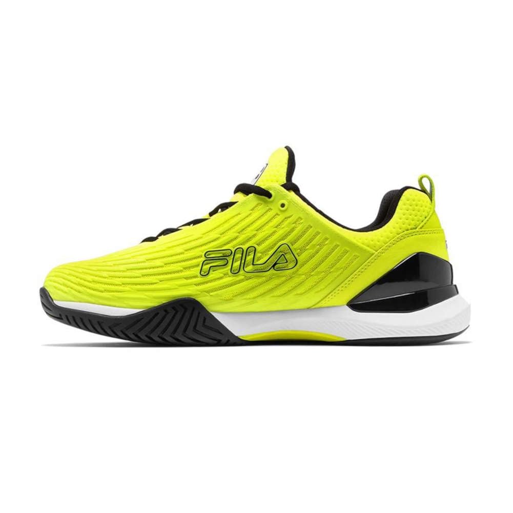 Fila Men's Speedserve Energized Running Shoes - Lightweight Athletic Sneakers for Training & Gym Workouts - Safety Yellow/Black/White - Size 7.5 - Perfect for Jogging, Fitness & Casual Wear