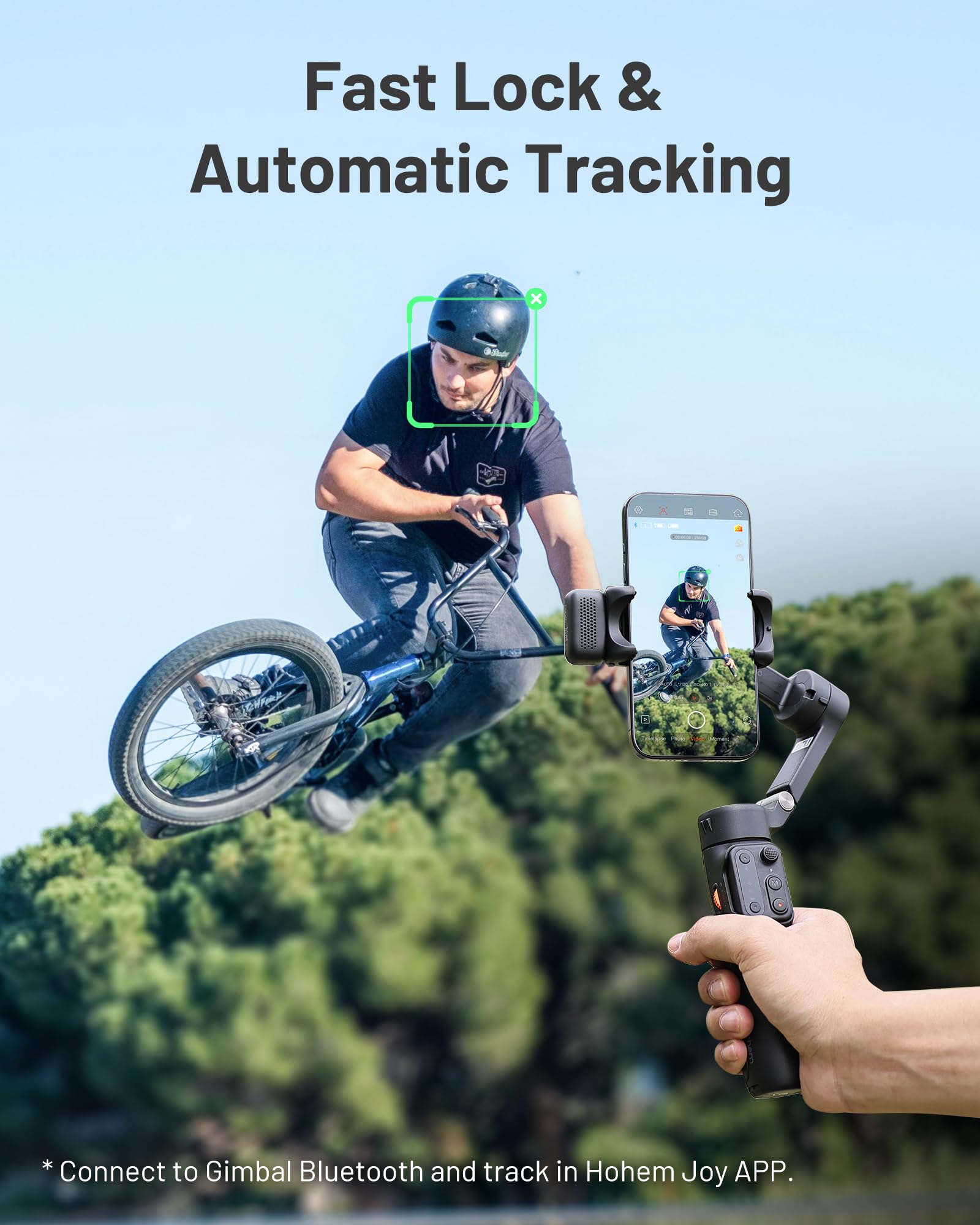 Hohem iSteady X3 3-Axis Foldable Phone Gimbal Stabilizer for iPhone & Android - Object Tracking, Remote Control, Built-in Extendable Rod & Tripod - Perfect for TikTok, YouTube, Vlogging & Travel Videography