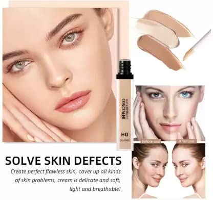 Long Lasting Liquid Makeup Concealer - Full Coverage, Waterproof & Crease-Free - Perfect for Dark Circles, Blemishes & Under Eye Brightening - Ideal for Daily Wear & Special Occasions
