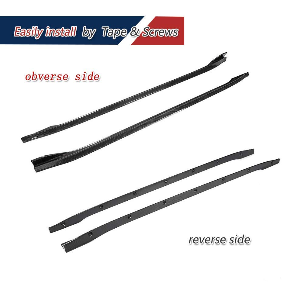 Premium Carbon Fiber Side Skirts for Tesla Model 3 (2016-2022) - Aerodynamic Rocker Panel Extensions & Side Trim Spoiler - OEM Style Fitment - Matte Black Finish - Perfect for Street Racing & Car Shows