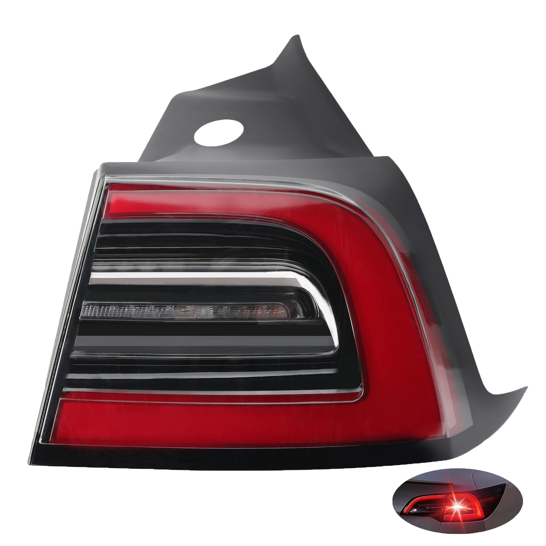 LED Tail Lights for Tesla Model 3 (2017-2021) - Replacement for 1077398 - Right Outer Running/Brake/Turn Signal Taillight Assembly - Perfect for Night Driving & Enhanced Vehicle Safety