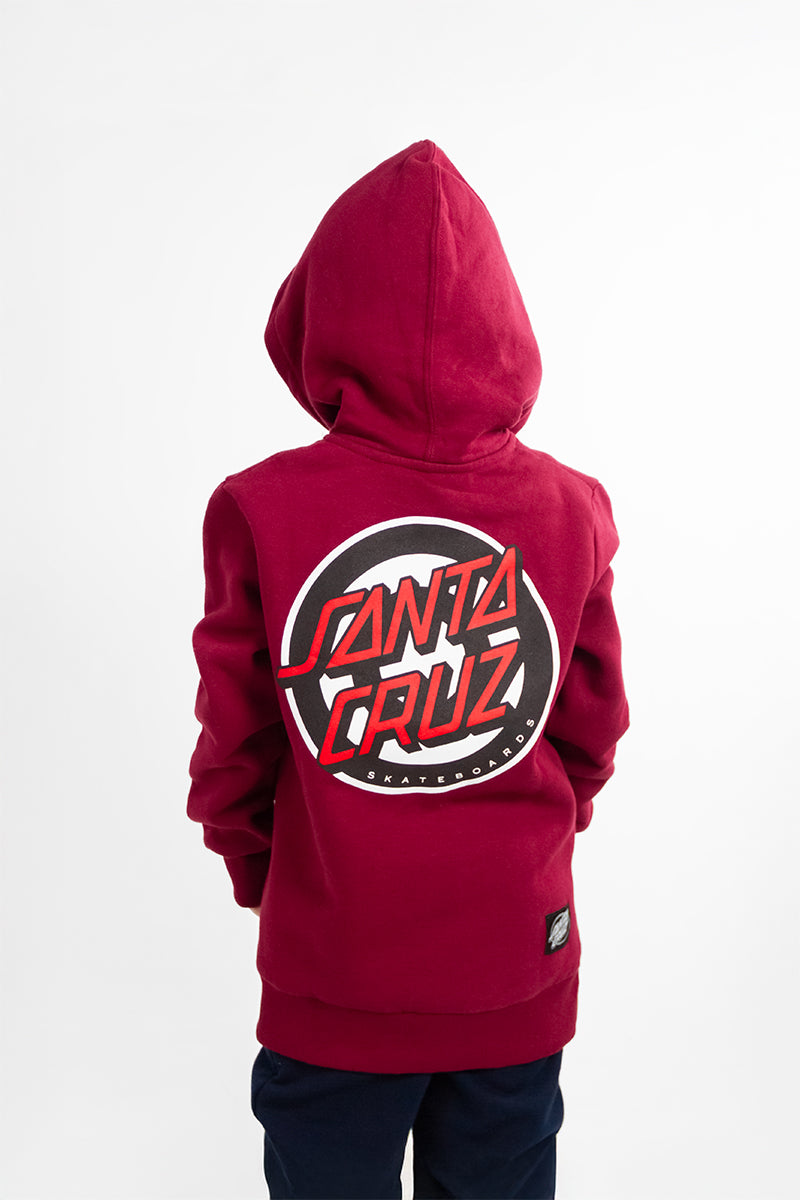 Santa Cruz Kids Hoodie with Festive Print - Burgundy Red Pullover for Boys & Girls | Perfect for Christmas, Holidays & Winter Outfits