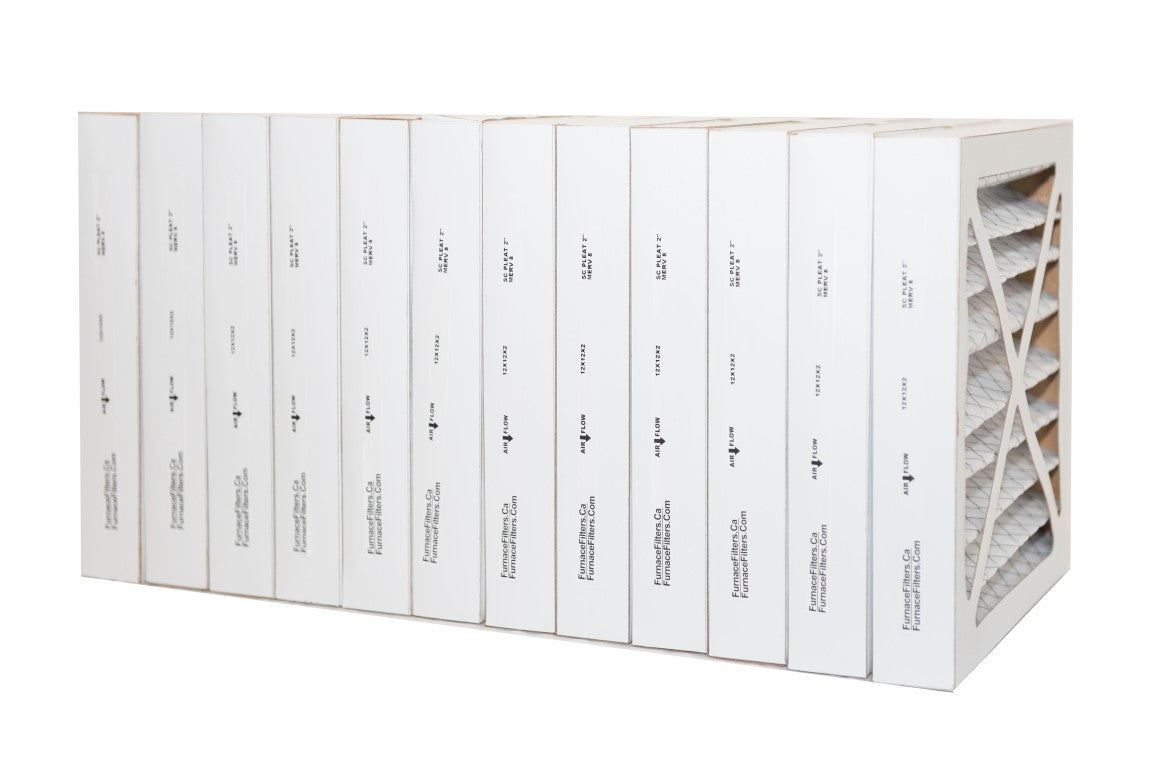 12x12x2 MERV 8 Pleated Air Filters - Case of 12 | High Efficiency Furnace & AC Filters for Home, Office & Commercial Use