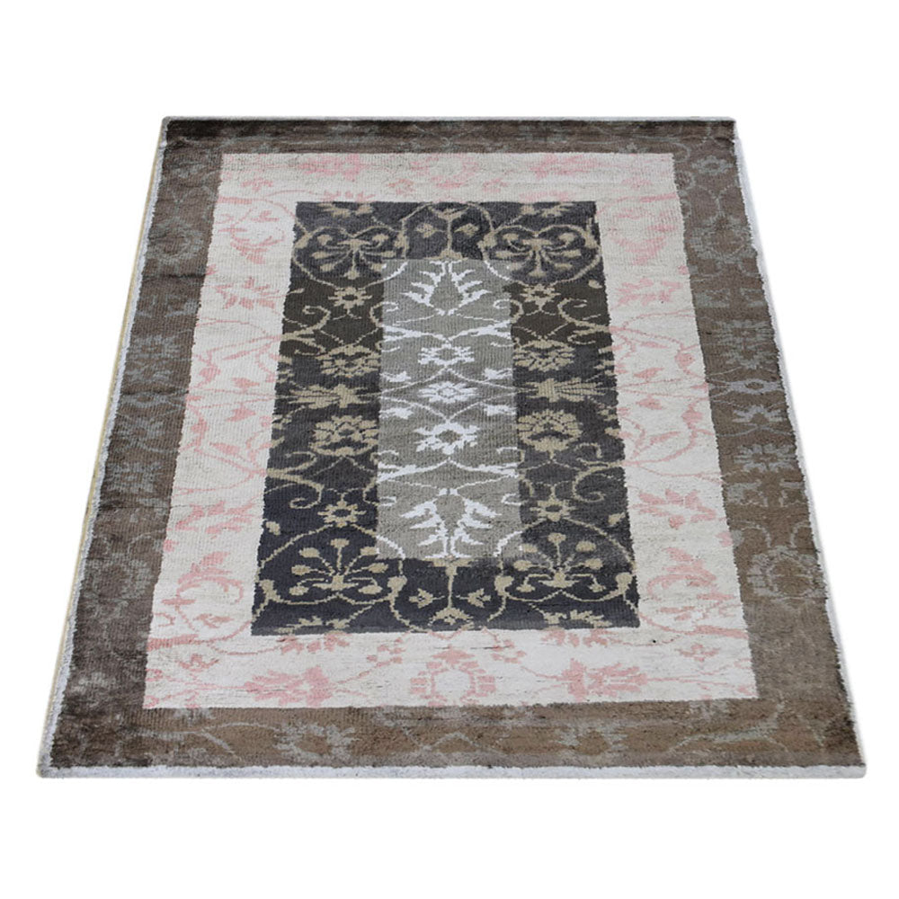 Hand Knotted Hypnotic Design Area Rug - Boho Chic Home Decor for Living Room, Bedroom & Office